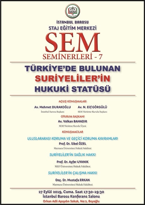 TELAFİ : TÜRKİYE’DE BULUNAN SURİYELİLER’İN HUKUKİ STATÜSÜ
