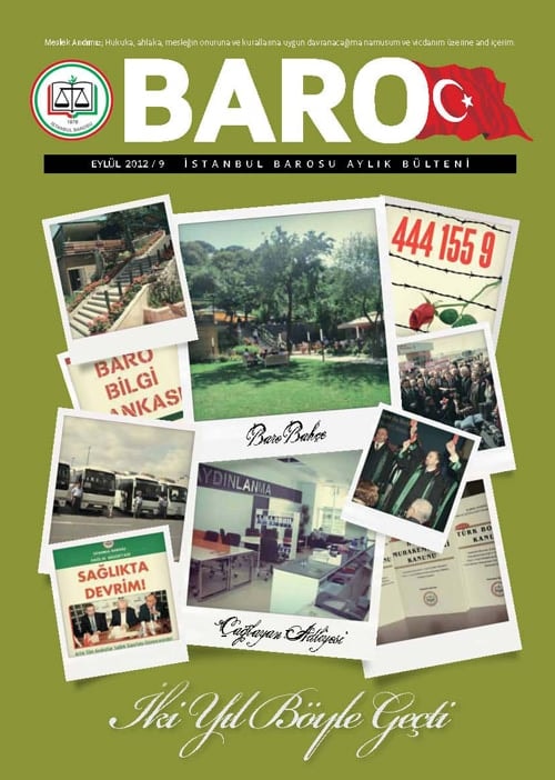 İstanbul Barosu Bülteni Eylül Sayısı Çıktı
 - 1