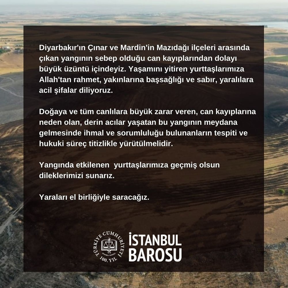 Yangında Etkilenen  Yurttaşlarımıza Geçmiş Olsun Dileklerimizi Sunarız