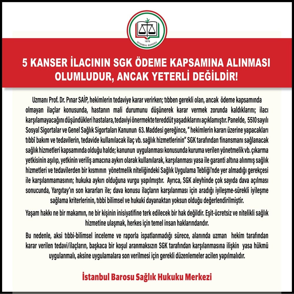 5 Kanser İlacının SGK Ödeme kapsamına Alınması Olumludur, Ancak Yeterli Değildir! - 2