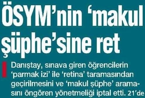 Danıştay: Avukatlık Kimliği, Ösym’Nin Tüm Sınavlarında Sınava Giriş İçin Geçerli Kimlik Belgesidir
 - 1