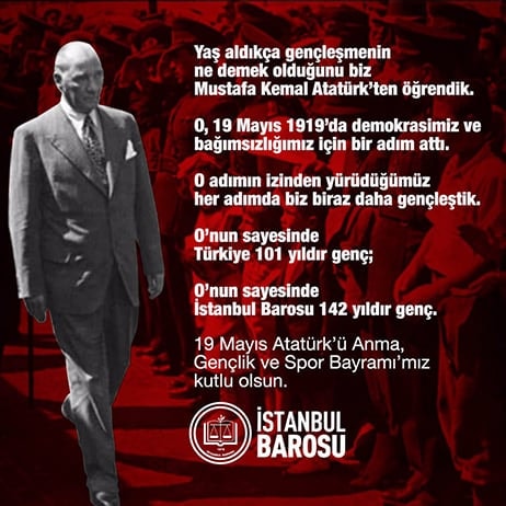 19 Mayıs Atatürk’ü Anma, Gençlik ve Spor Bayramı'mız Kutlu Olsun