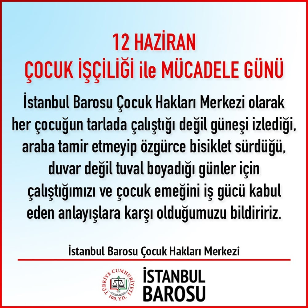 12 Haziran Dünya Çocuk İşçiliği ile Mücadele Günü 