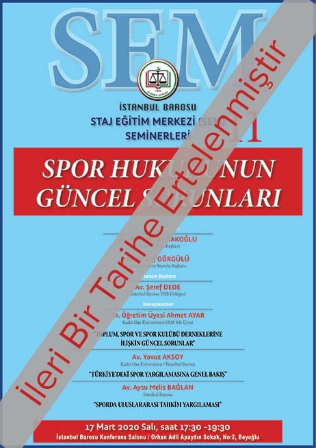 ERTELENDİ: Spor Hukukunun Güncel Sorunları