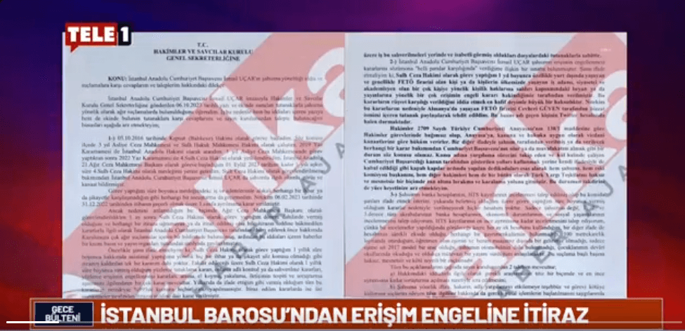 İstanbul Barosu'ndan Erişim Engeline İtiraz Basında Yer Aldı
