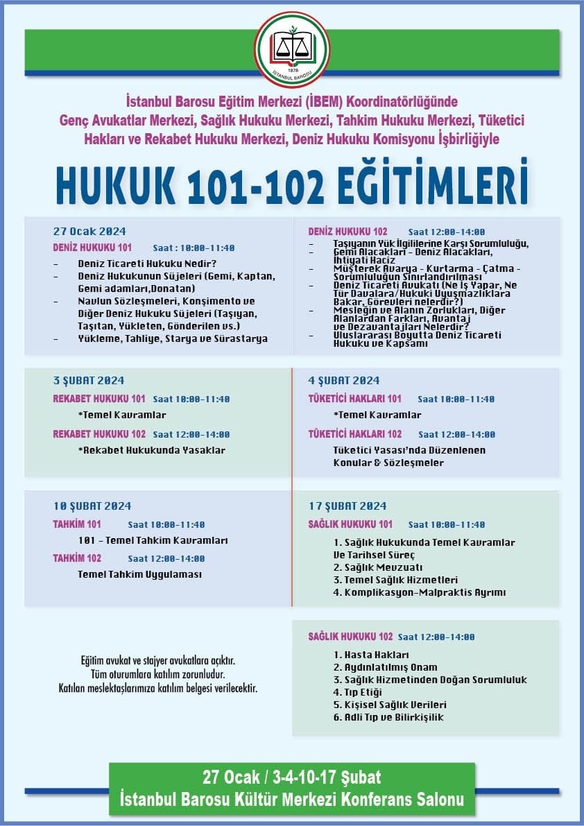 Hukuk 101 - 102 Eğitimleri