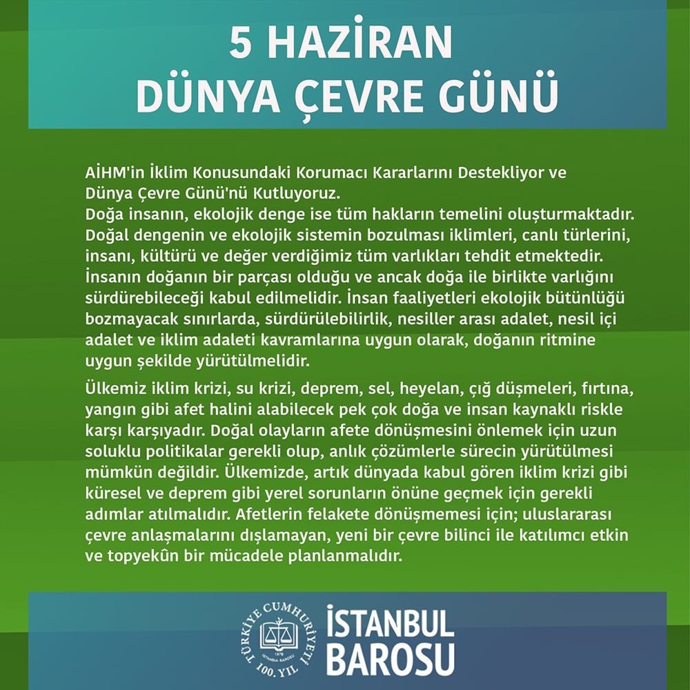5 Haziran Dünya Çevre Günü