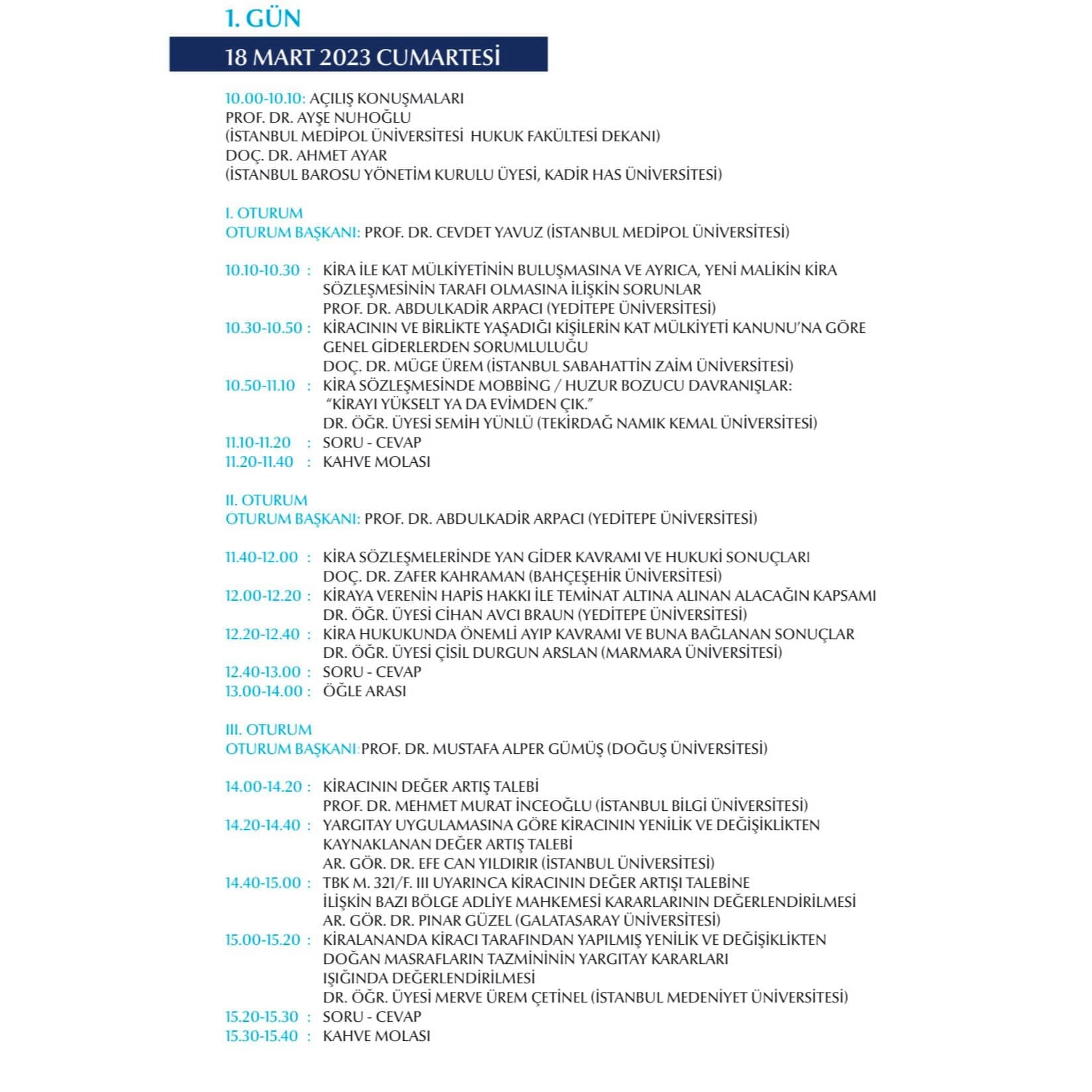 Türk Kira Hukukunda Güncel Gelişmeler Sempozyumu - 1