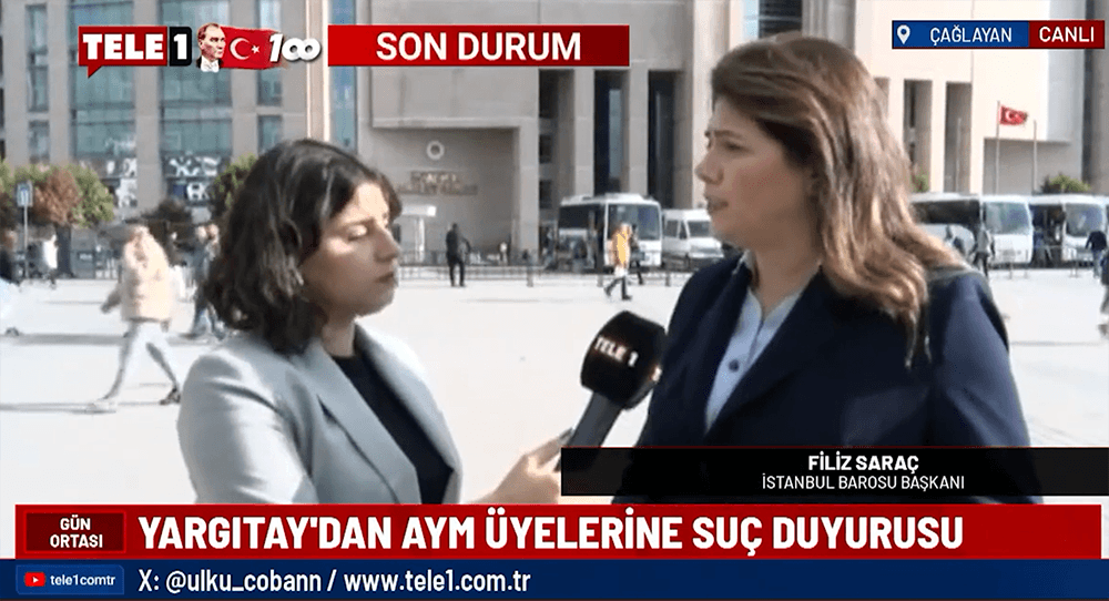 Baro Başkanımız Av. Filiz Saraç, Yargıtay'ın AYM Üyelerine Suç Duyurusunu Basına Değerlendirdi