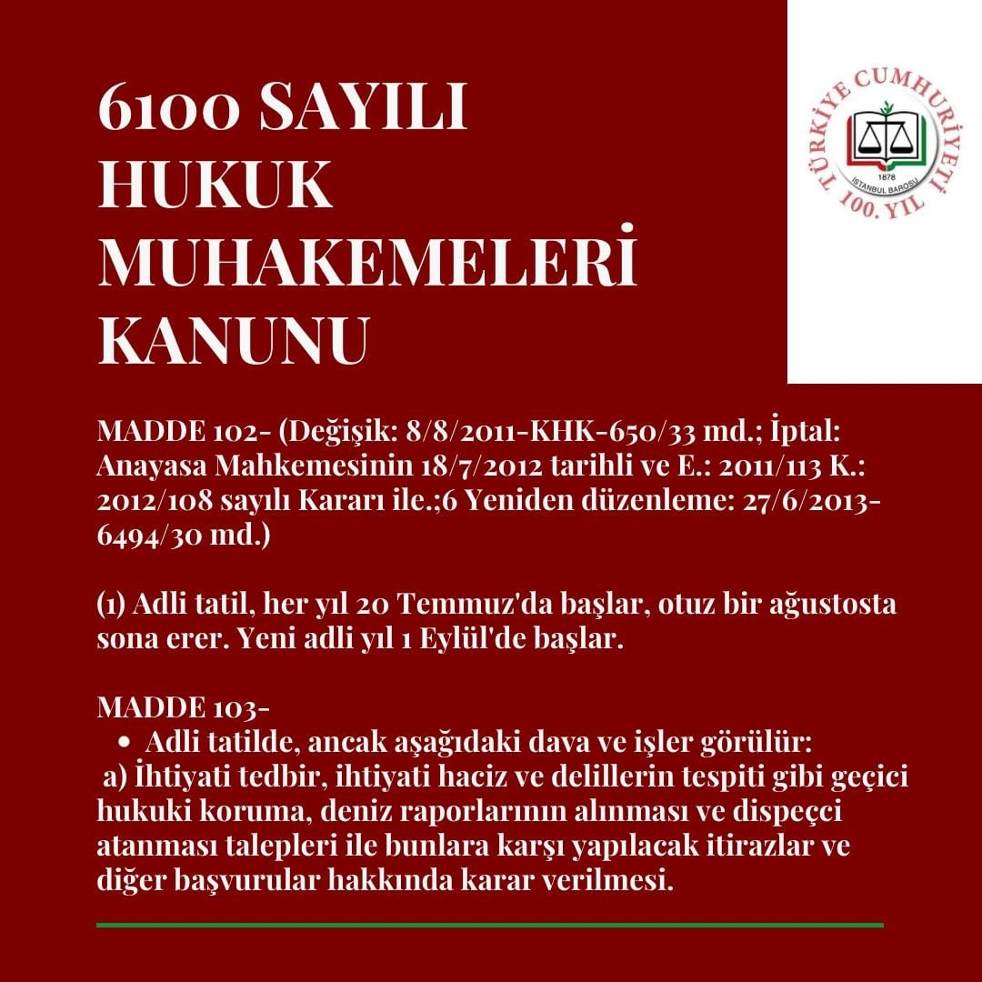 Adli Tatilde Dava ve İşlerin Durumu - 1