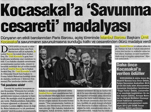 İstanbul Barosu’Na Ve Başkanı Ümit Kocasakal’A Paris Barosu'ndan Madalya 

 - 7