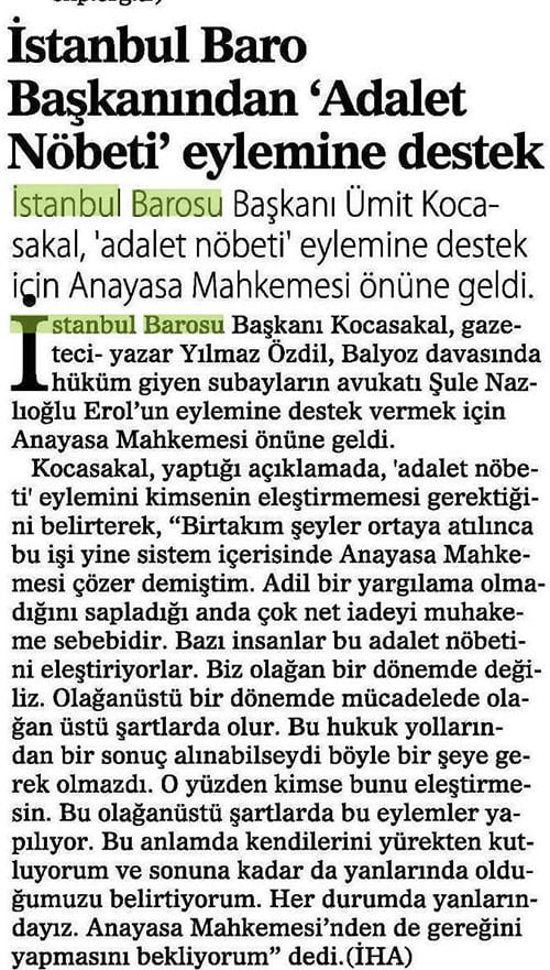 İstanbul Barosu Adalet Nöbetinde...
 - 9