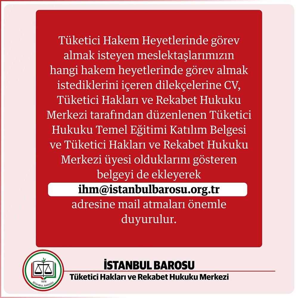 Tüketici Hakem Heyetleri Hakkında Duyuru