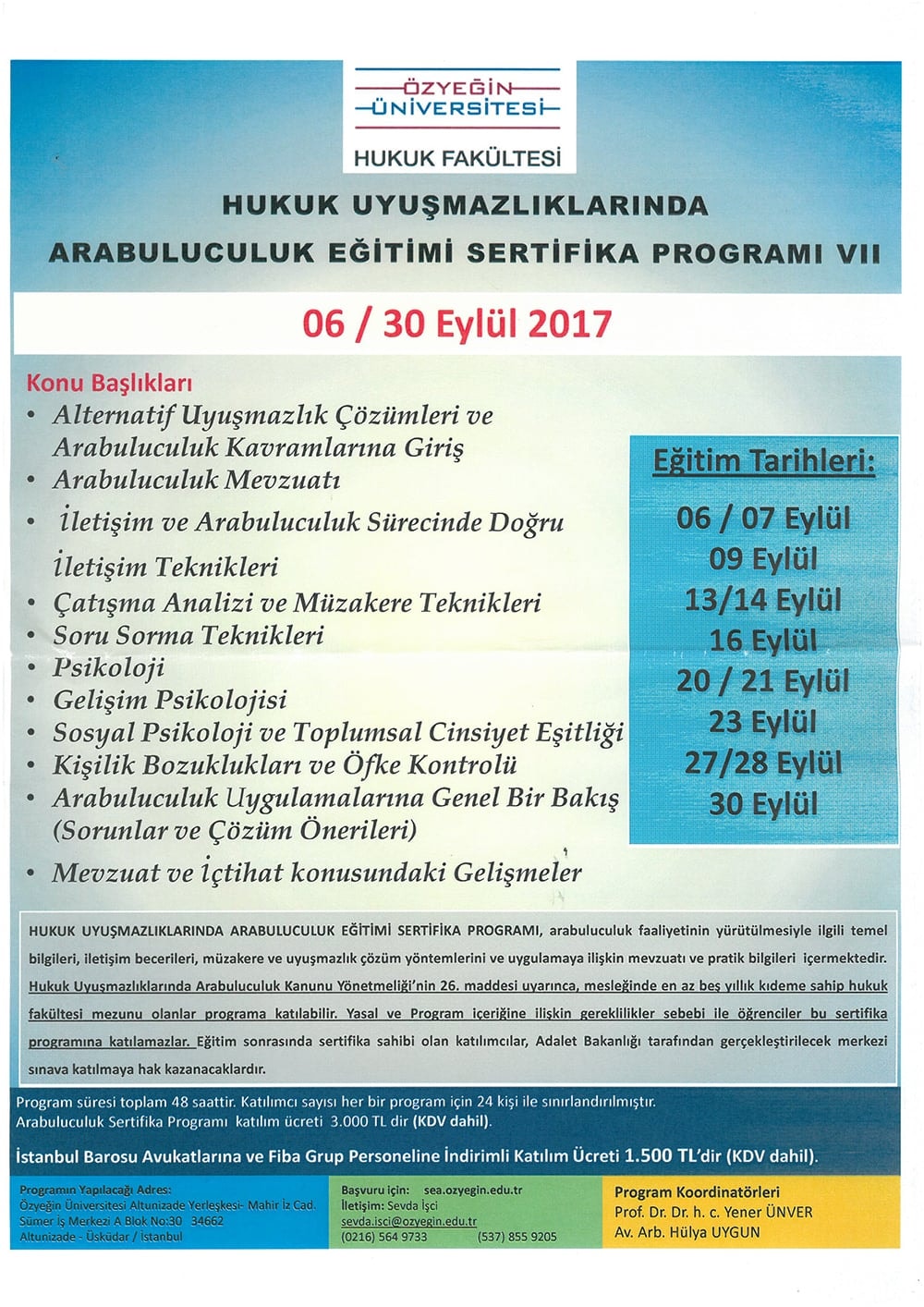 Hukuk Uyuşmazlıklarında Arabuluculuk Eğitimi Sertifika Programı VII - 1