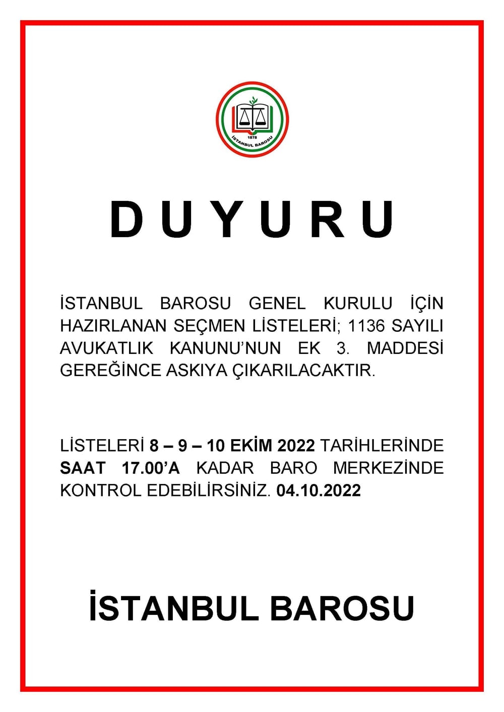 Seçmen Listeleri Askıya Çıkıyor