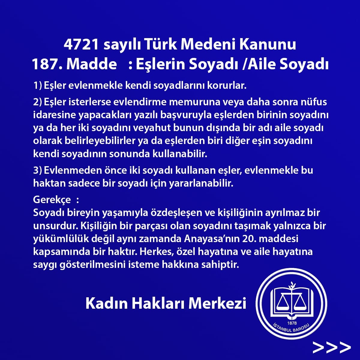 İstanbul Barosu Kadın Hakları Merkezi Medeni Kanun 187.Maddesi Önerisi - 2