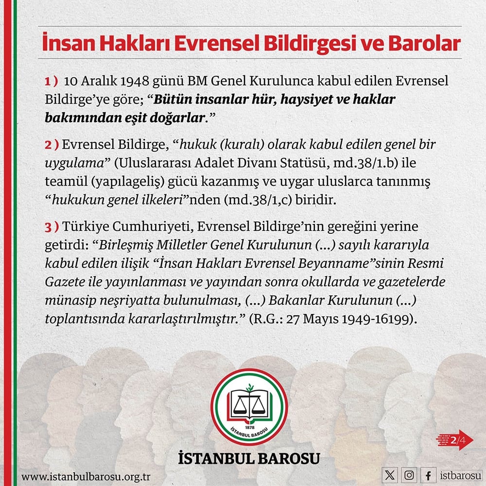İnsan Hakları Evrensel Bildirgesi ve Barolar - 1