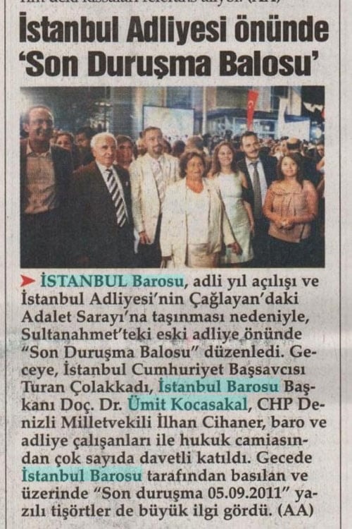 İstanbul Barosunun ‘Son Duruşma’ Etkinliği
Yazılı Ve Görsel Medyada Yer Aldı
 - 4