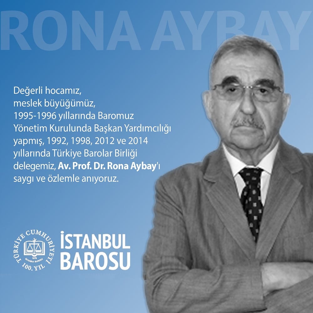 Av. Prof. Dr. Rona Aybay’ı Saygı ve Özlemle Anıyoruz