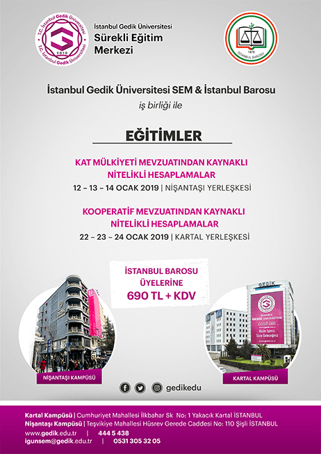 Kat Mülkiyeti Kanunundan Kaynaklı Nitelikli Hesaplamalar Eğitimi