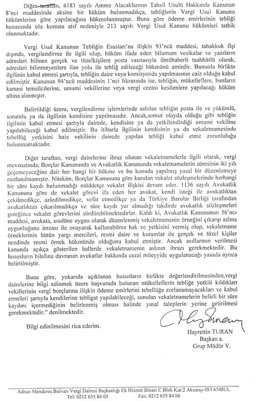 Avukatlara Görevlerinde Zorluk Çıkaran Vergi Dairelerine, Gelir İdaresi Başkanlığından Önemli Uyarılar - 6