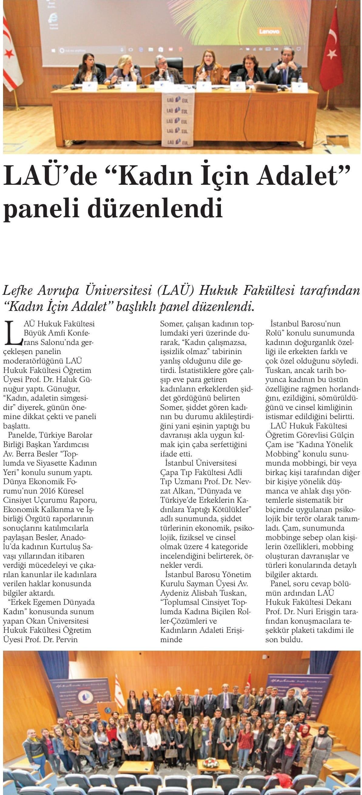 Lefke Avrupa Üniversitesinde “Kadın İçin Adalet" Paneli Düzenlendi - 10