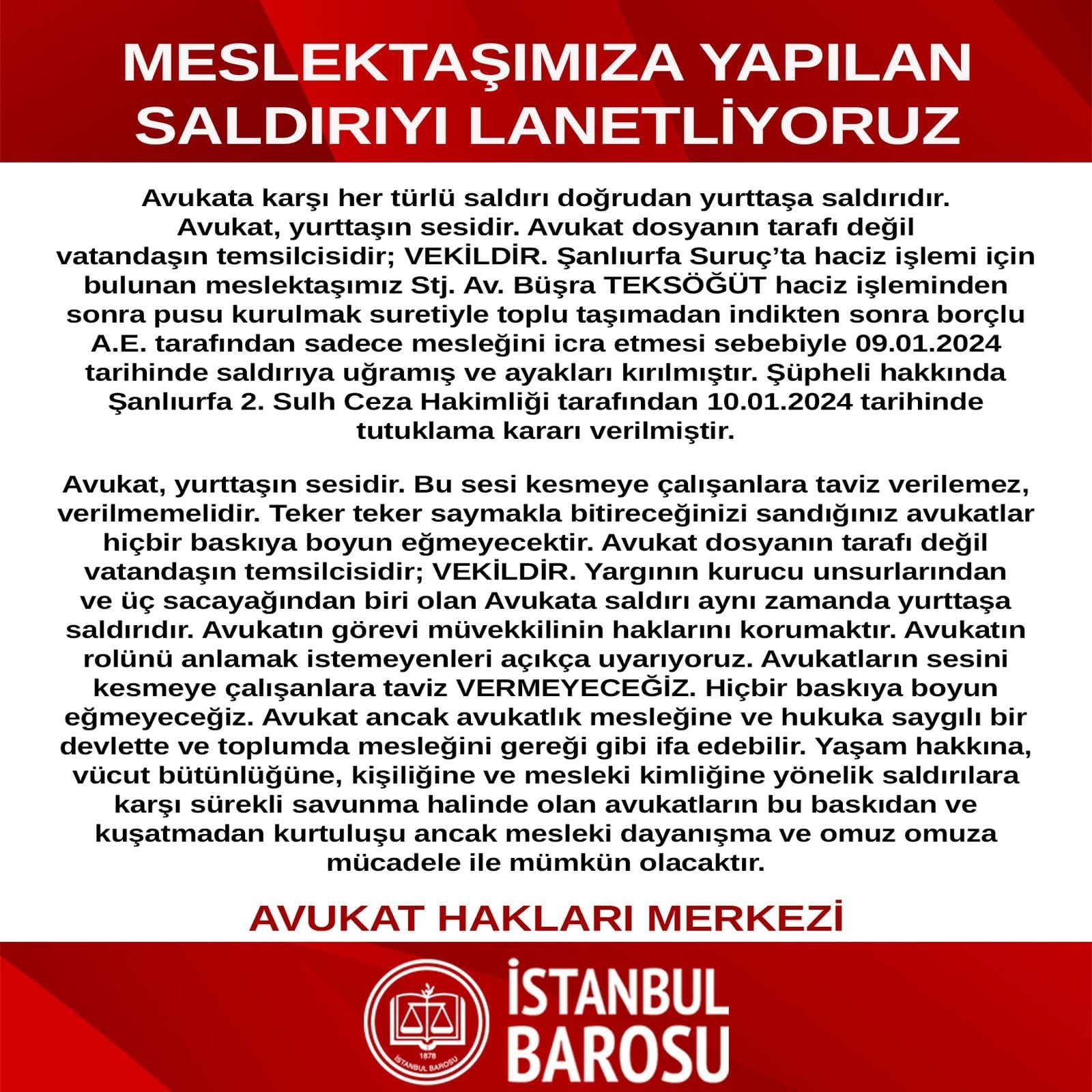 Meslektaşımıza Yapılan Saldırıyı Lanetliyoruz