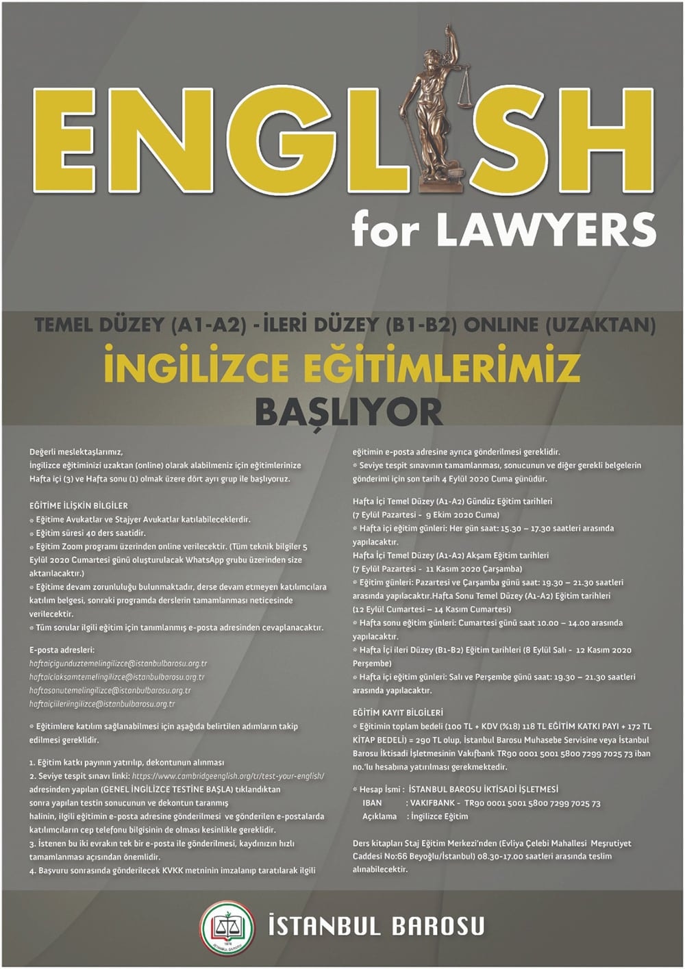 Temel Düzey (A1-A2), İleri Düzey (B1-B2) Online (Uzaktan) İngilizce Eğitimlerimiz Başlıyor - 1