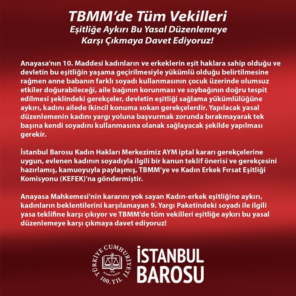 TBMM’de Tüm Vekilleri Eşitliğe Aykırı Bu Yasal Düzenlemeye Karşı Çıkmaya Davet Ediyoruz! - 2