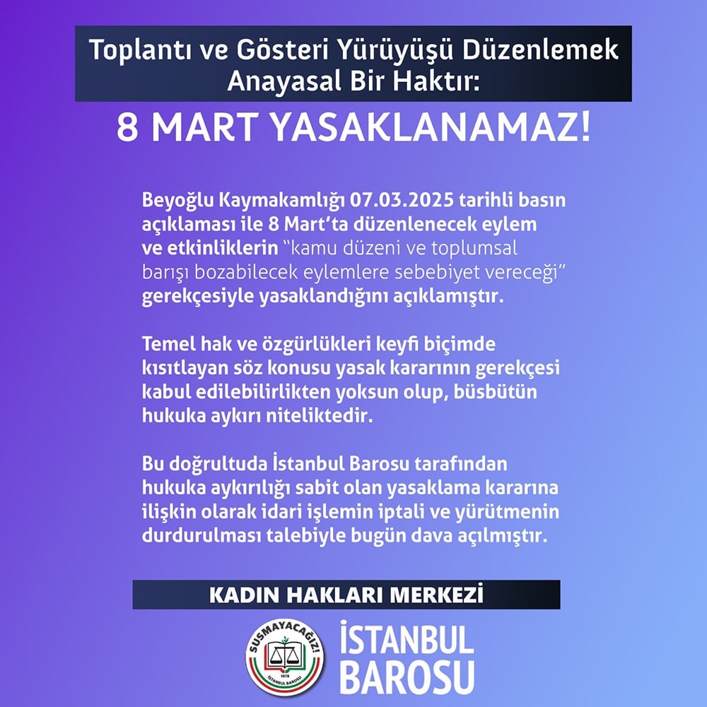 8 Mart Yasaklanamaz!
