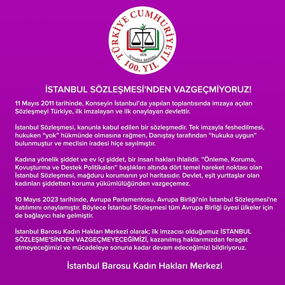 İstanbul Sözleşmesi'nden Vazgeçmiyoruz!