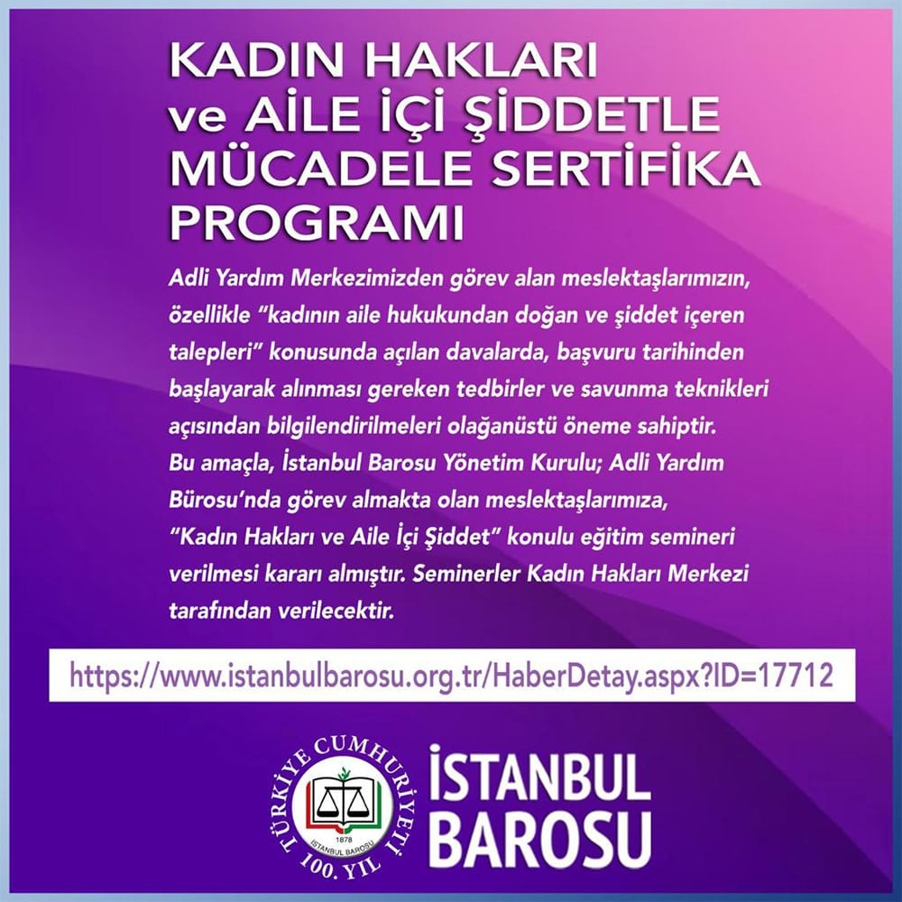 Kadın Hakları ve Aile İçi Şiddetle Mücadele Sertifika Programı