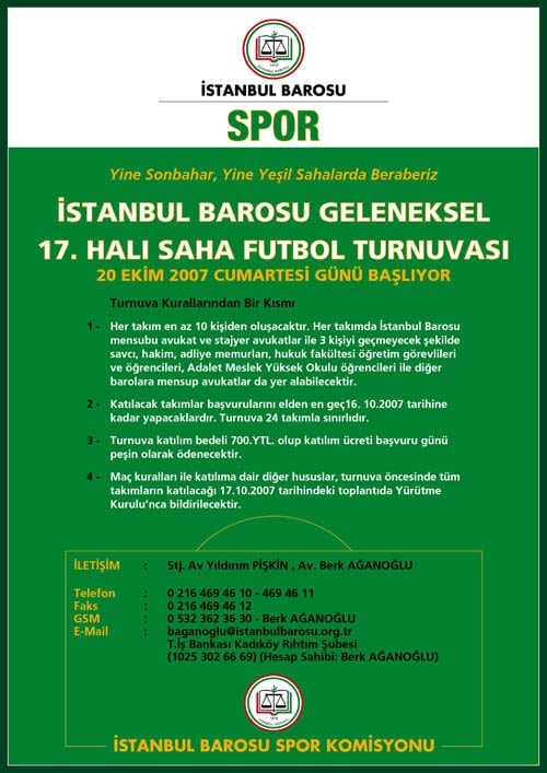 Halı Saha Futbol Turnuvası Başlıyor