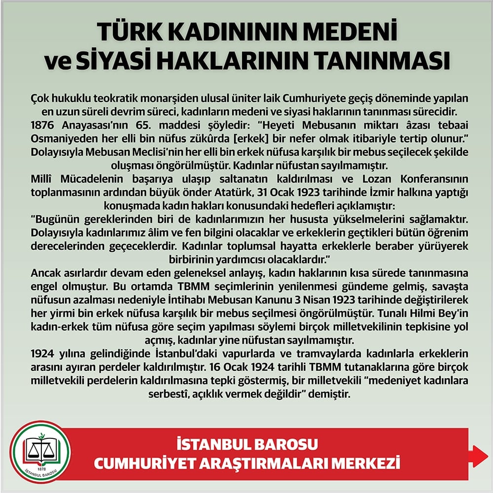 Türk Kadınının Medeni ve Siyasi Haklarının Tanınması
