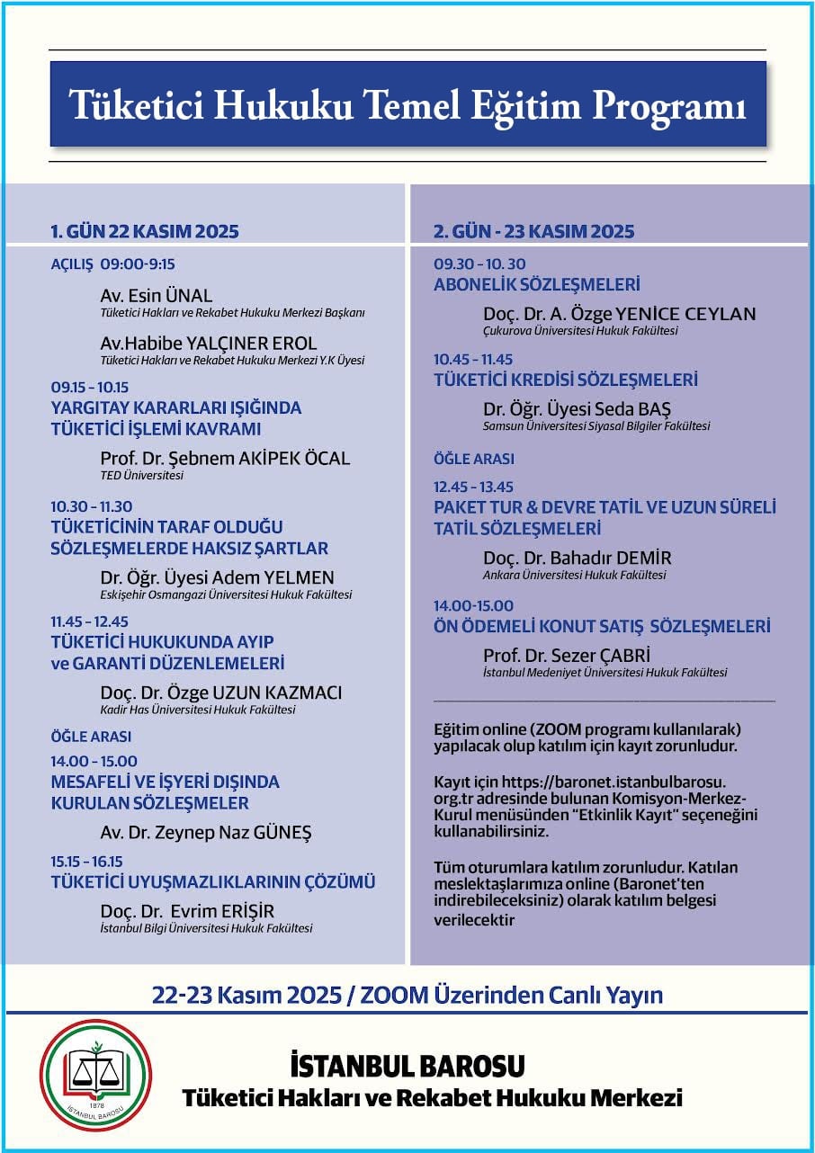 Tüketici Hukuku Temel Eğitimi Programı