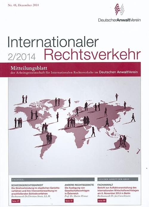 İstanbul Barosu Başkanı Kocasakal Alman Avukatlar Derneği (Dav) Dergisinde

