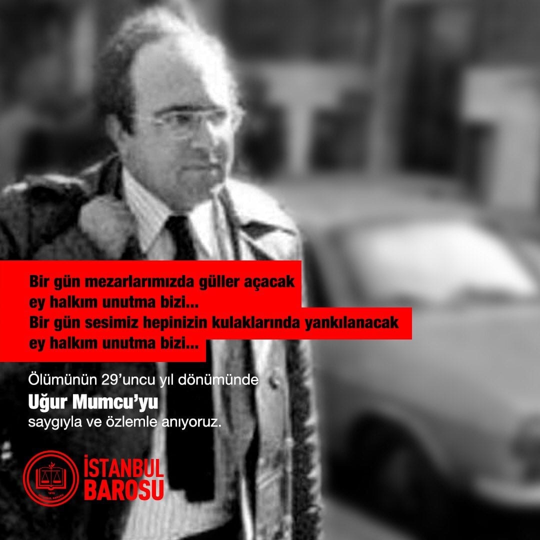 Ölümünün 29’uncu yıl dönümünde Uğur Mumcu’yu saygıyla ve özlemle anıyoruz.