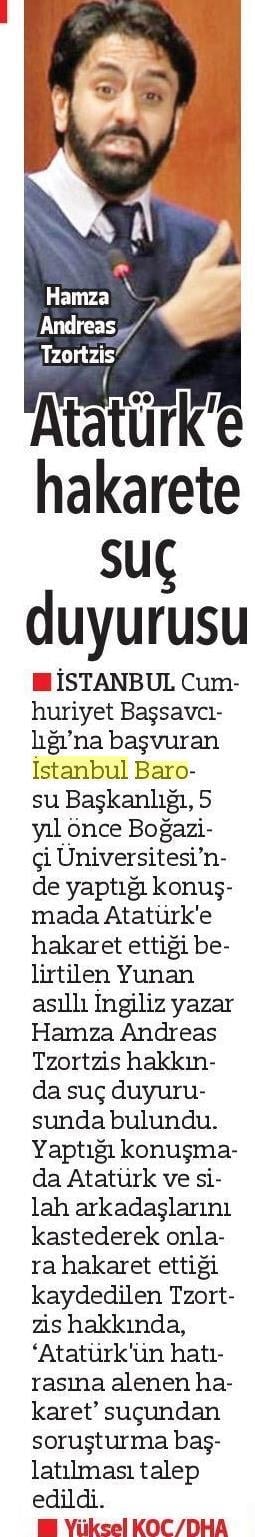 Atatürk'ün Hatırasına Hakaret Eden Hamza Andreas Tzortzis Hakkında Suç Duyurusu - 3