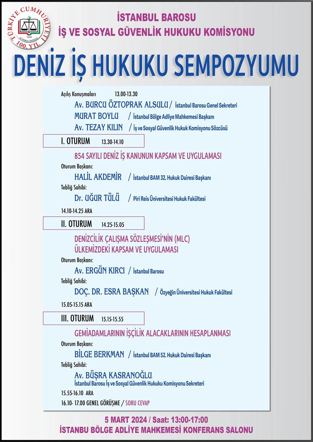 Deniz İş Hukuku Sempozyumu