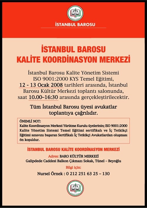 Kalite Koordinasyon Merkezi
Eğitim Çalışmalarına 
2008’De De Devam Ediyor