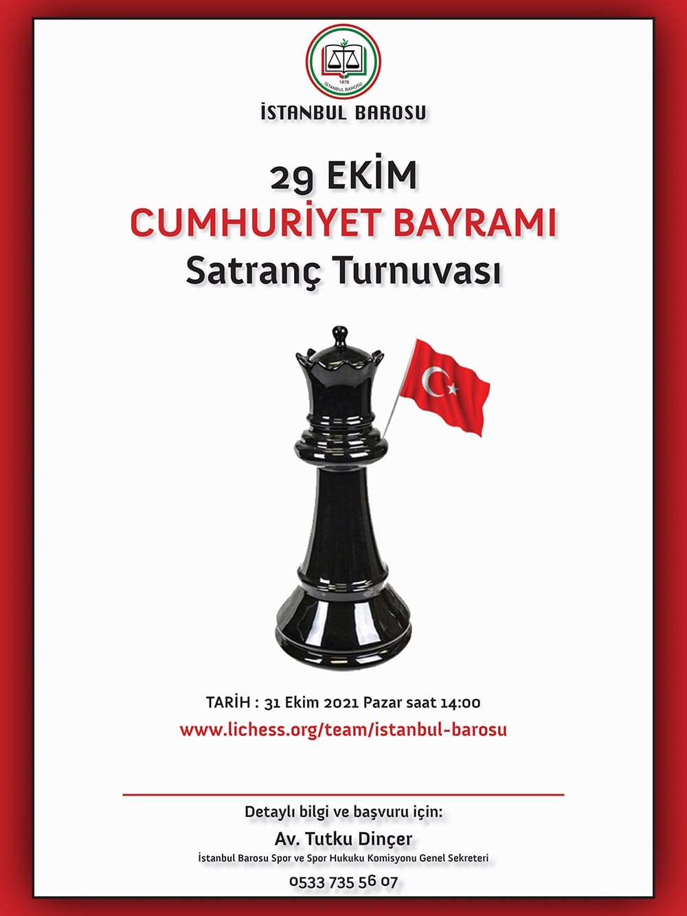 İstanbul Barosu 29 Ekim Cumhuriyet Bayramı Satranç Turnuvası