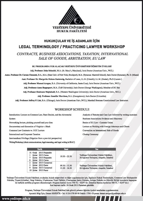 Hukukçular Ve İş Adamları İçin Workshop

 - 1