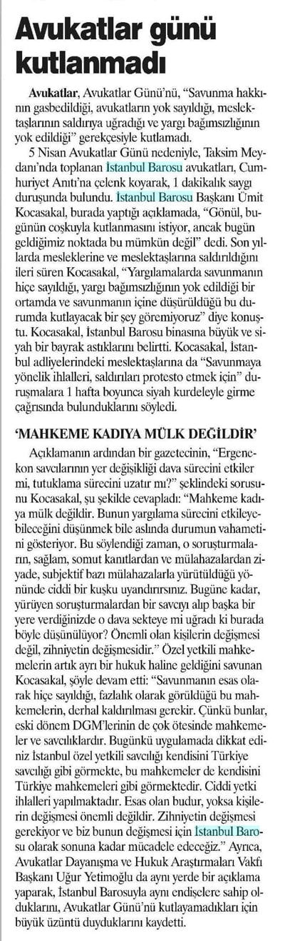 İstanbul Barosu'nun Protestosu Kamuoyunda Geniş Yankı Yarattı - 17