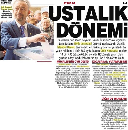 Ümit Kocasakal İstanbul Barosu Başkanlığına Yeniden Seçildi 

 - 423