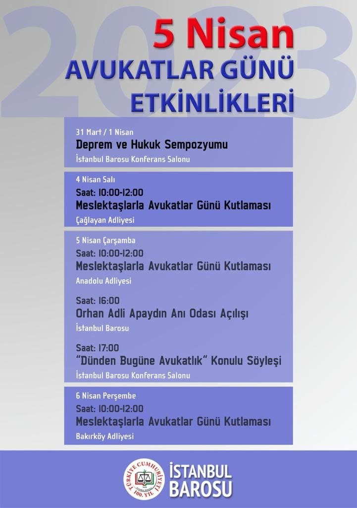 5 Nisan Avukatlar Günü Etkinlikleri