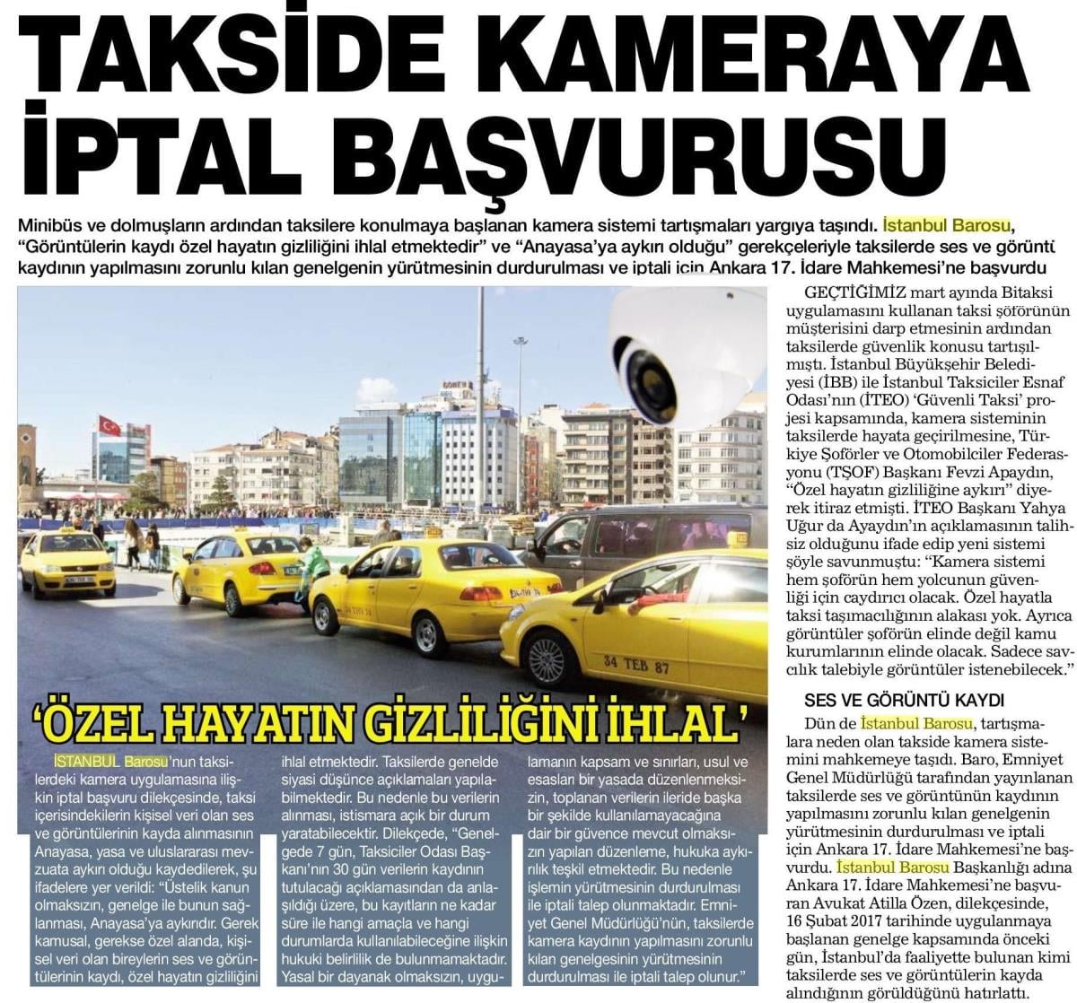 Taksilerde Ses ve Görüntü Kaydı Yargıya Taşındı - 3