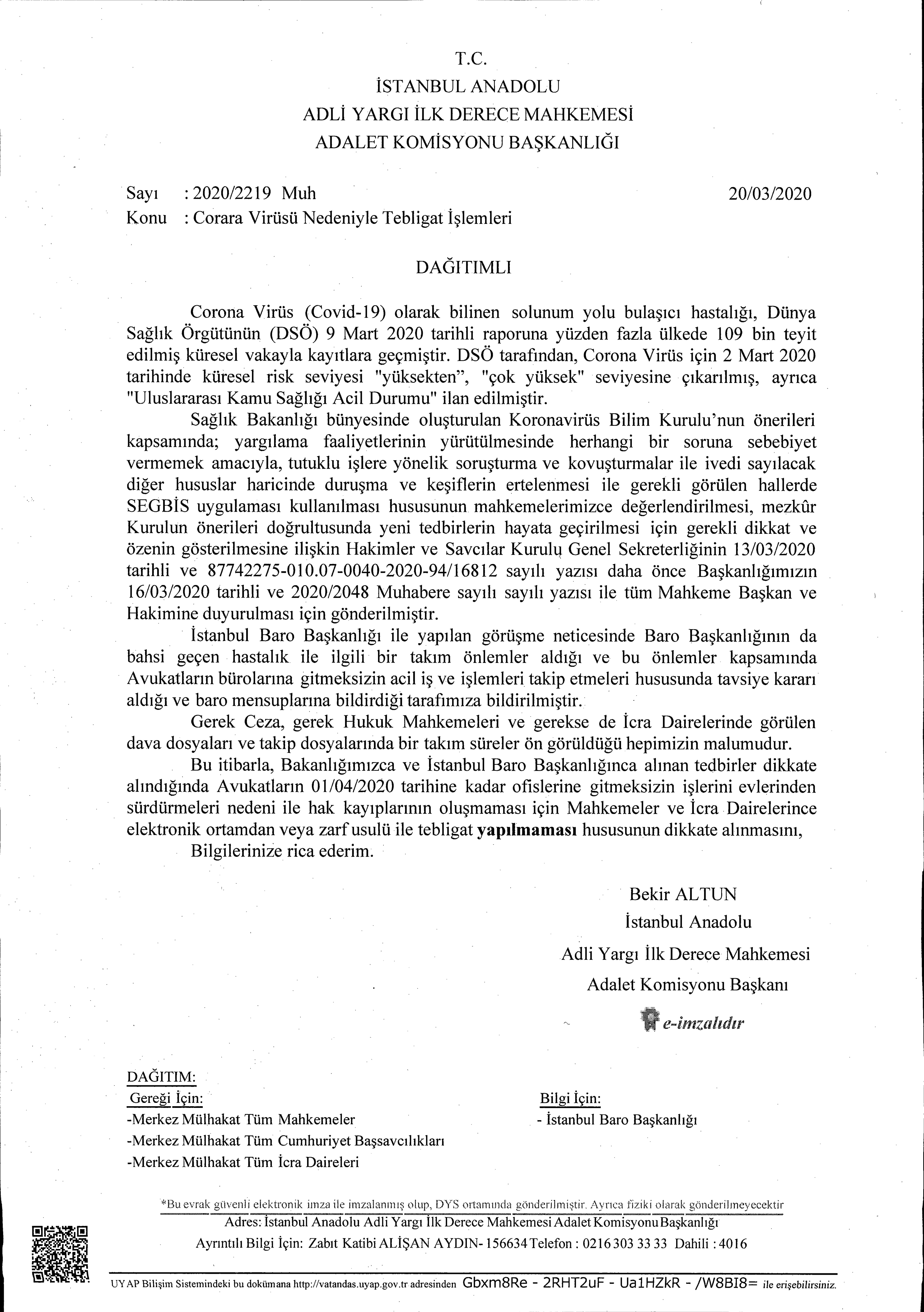 İstanbul Anadolu Adliyesi'nde Corona Virüsü Nedeniyle Tebligat İşlemleri - 1
