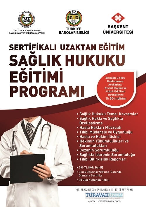 Sertifikalı Uzaktan Eğitim Sağlık Hukuku Eğitimi Programı