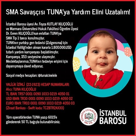 SMA Savaşçısı TUNA’ya Yardım Elini Uzatalım