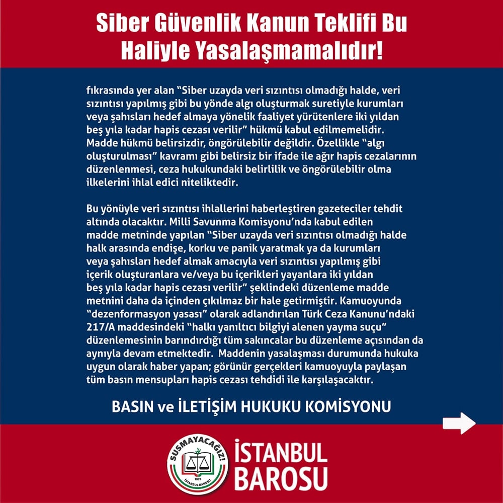 Siber Güvenlik Kanun Teklifi Bu Haliyle Yasalaşmamalıdır - 2